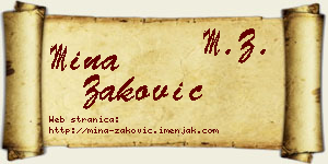 Mina Zaković vizit kartica